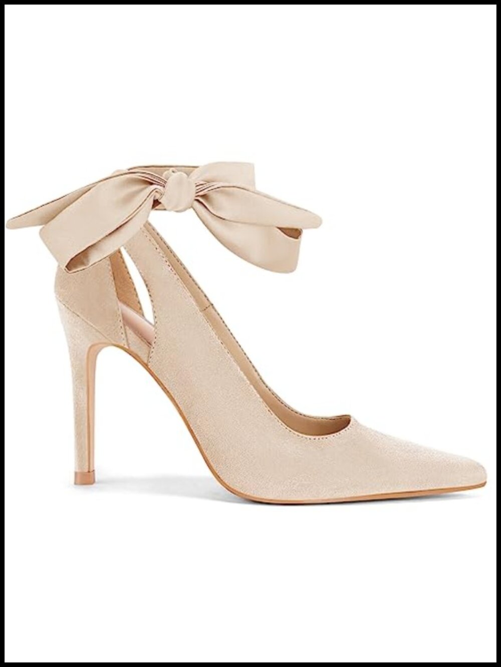 Women's Pointed Toe Bow Stiletto High Heels Ankle Strap Wedding Pumps Satin